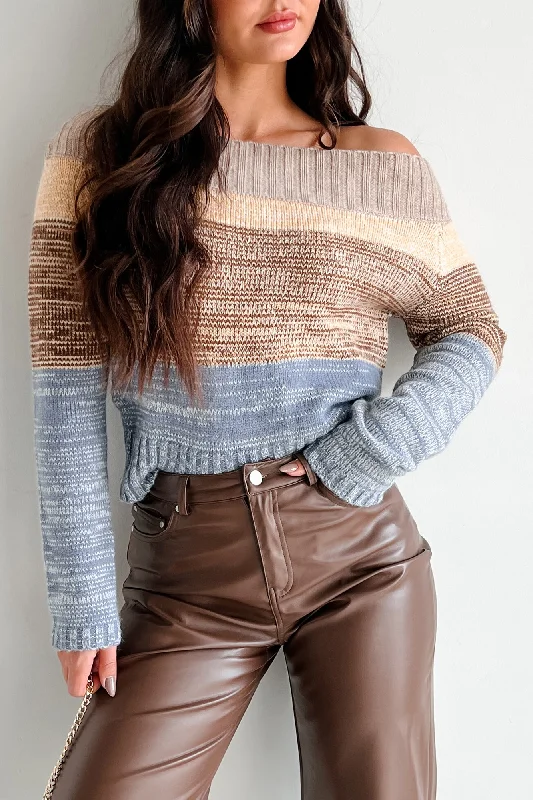 Celebrity Style Sweetest Memories Colorblock Sweater (Taupe Combo)