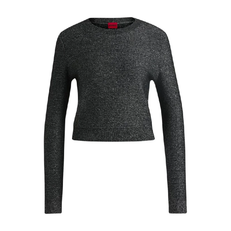 Urban Design Sense Cropped slim-fit sweater with sequin embellishment