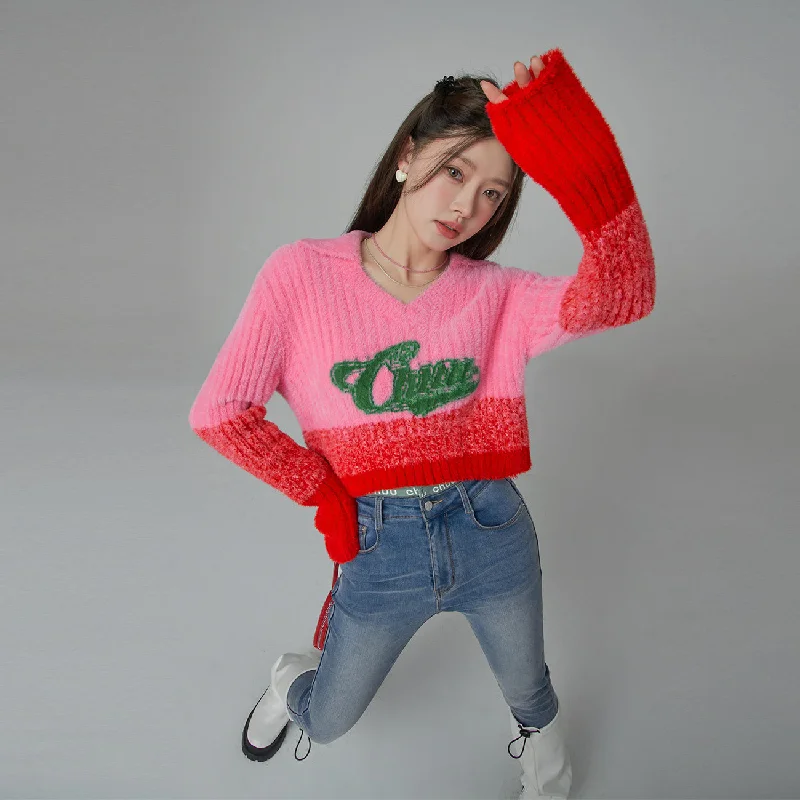 Celebrity Style Bubbly Spirit Cropped Knit Sweater