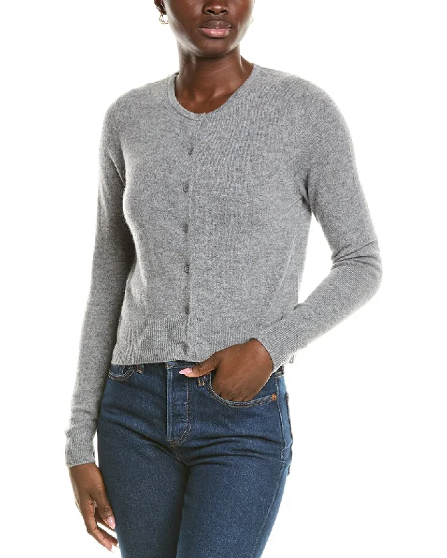 Soft Relaxation Wear Forte Cashmere Cropped Cashmere Cardigan