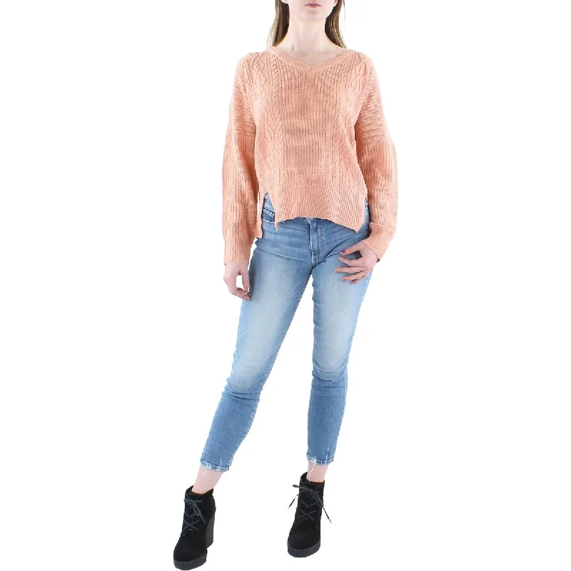 Loose Fit No Comment Womens Knit V Neck Pullover Sweater