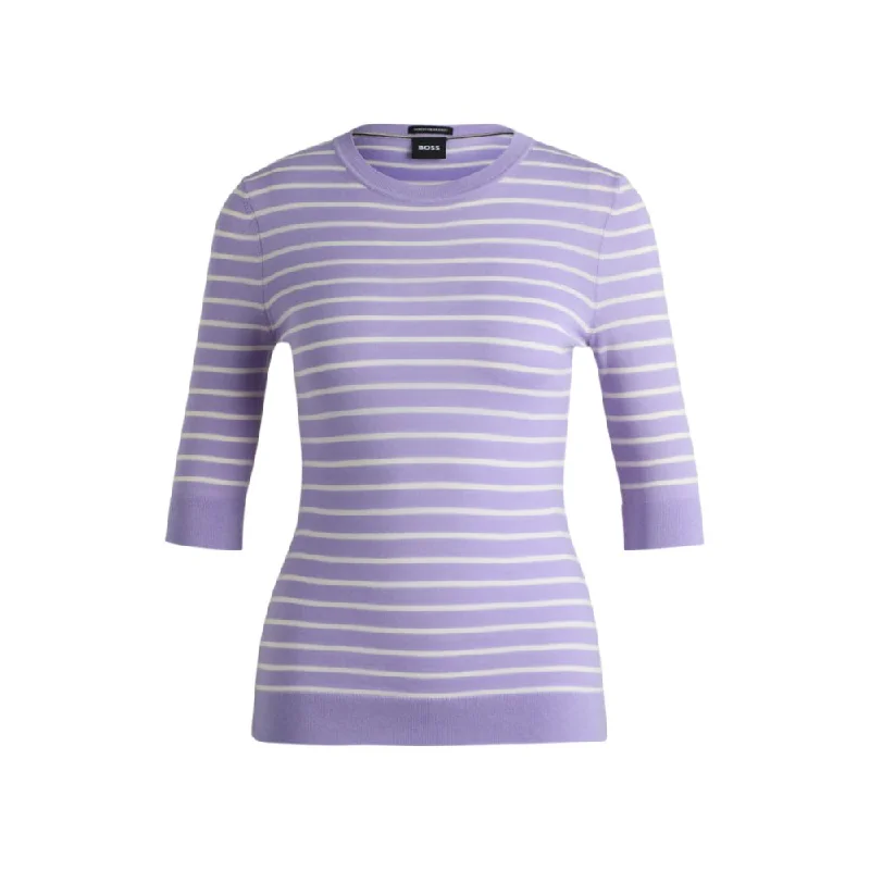 Minimal Comfort Merino-wool sweater with breton stripes