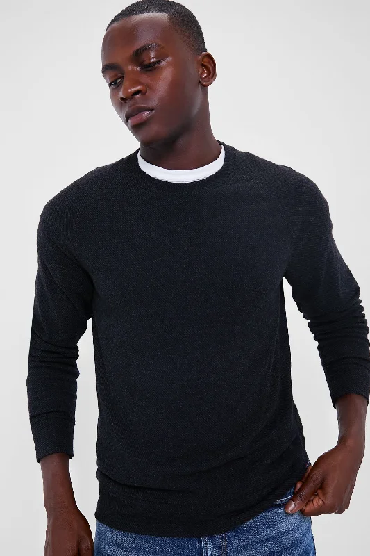 Heathered Black Twill Legend Sweater Crew