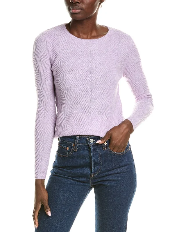 Fashion And Simplicity sofiacashmere Trellis Cable Cashmere Sweater