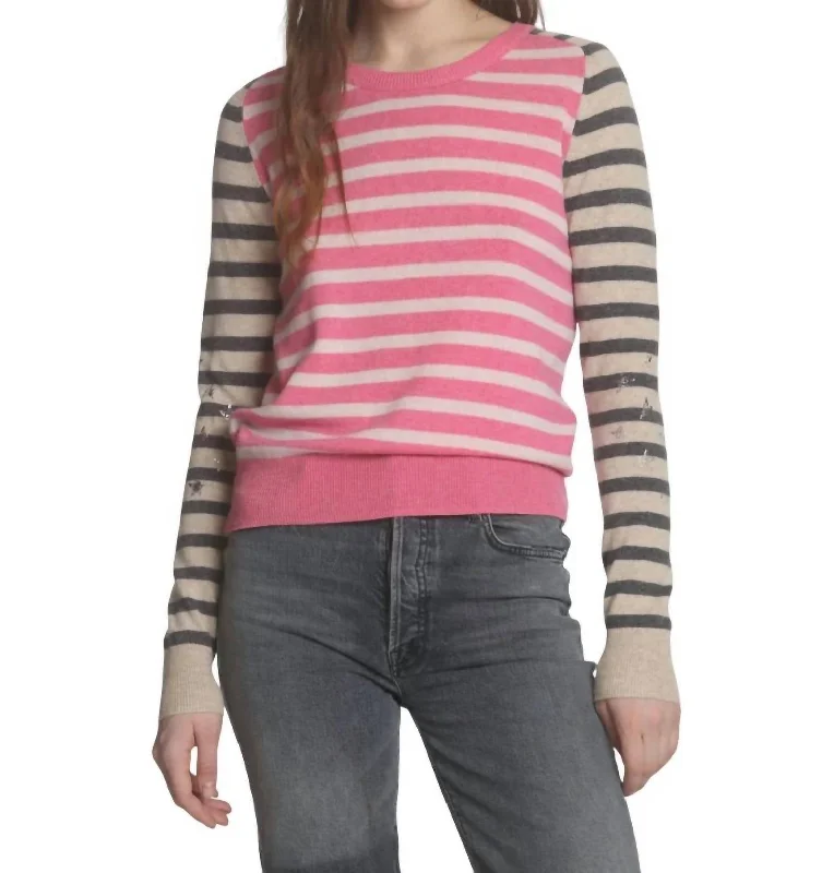 Emma Glory Stripe Top In Pink