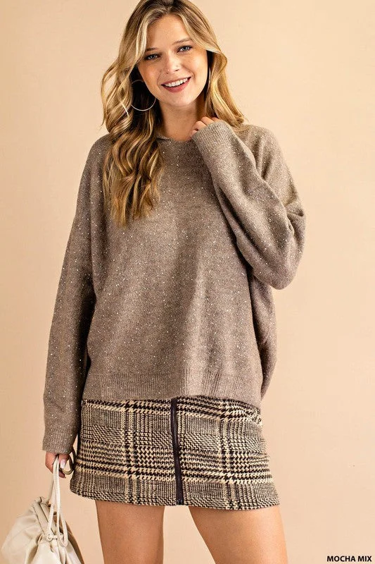 Soft Comfort Wear Sweet Truths Luxe Thread Hooded Sweater (Mocha Mix)