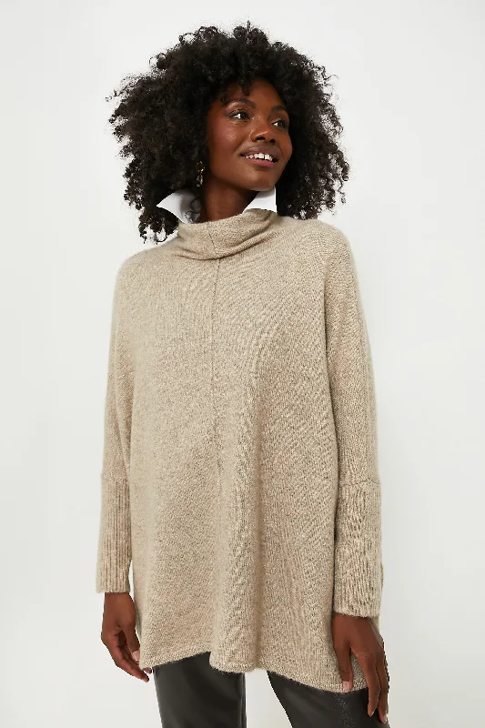 Comfortable Fashion Exclusive Taupe Turtleneck Soft Sweater