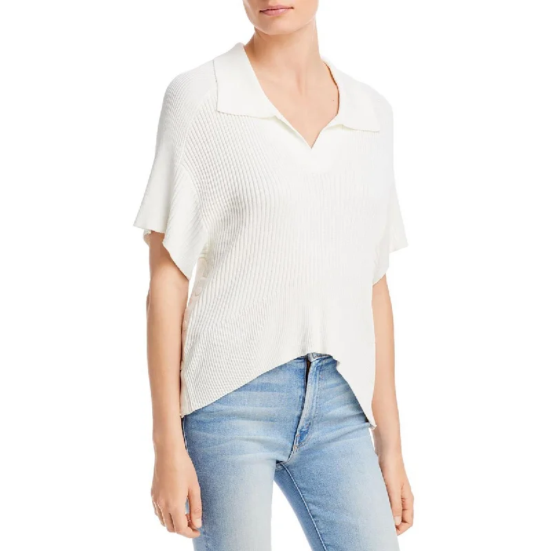 Luxury Classic Rag & Bone Womens Dakota SS Collar V-Neck Sweater