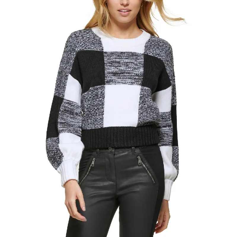 Chic Outfits DKNY Jeans Womens Crewneck Ribbed Trim Pullover Sweater