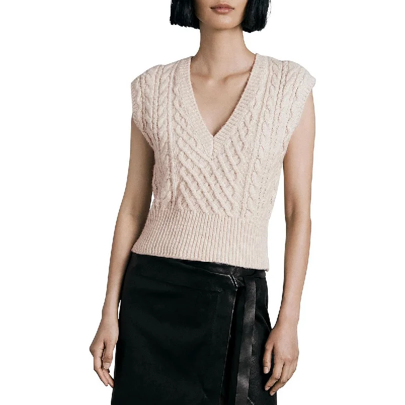 Breezy Outfits Rag & Bone Womens Elizabeth Wool Blend Cropped Sweater Vest