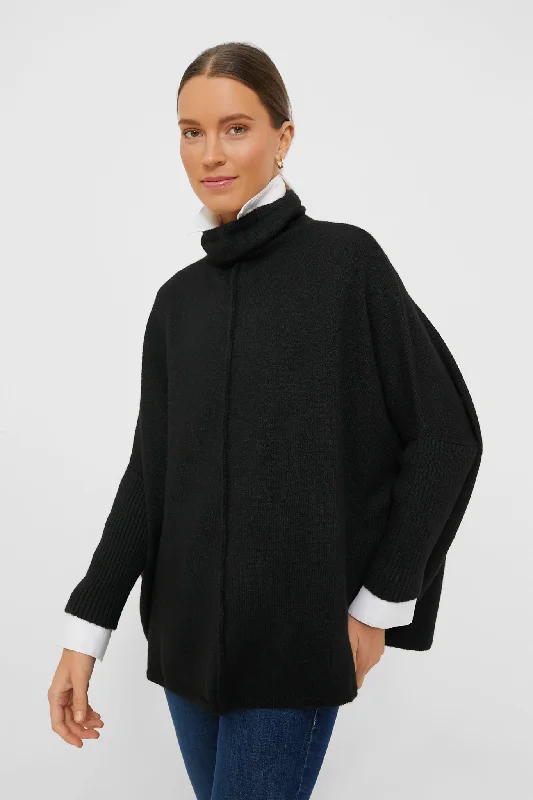 Fresh And Elegant Exclusive Black Turtleneck Soft Sweater