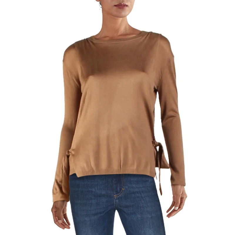 Soft And Comfortable Current Air Womens Cropped Mock Neck Wrap Sweater