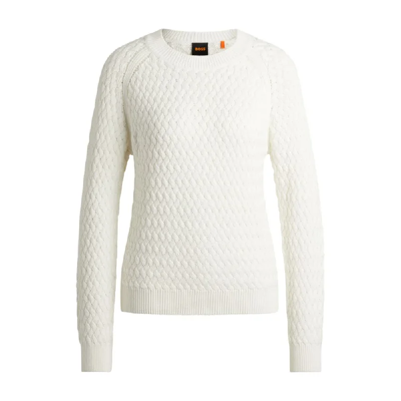 Classic Style Cotton sweater with mixed structures