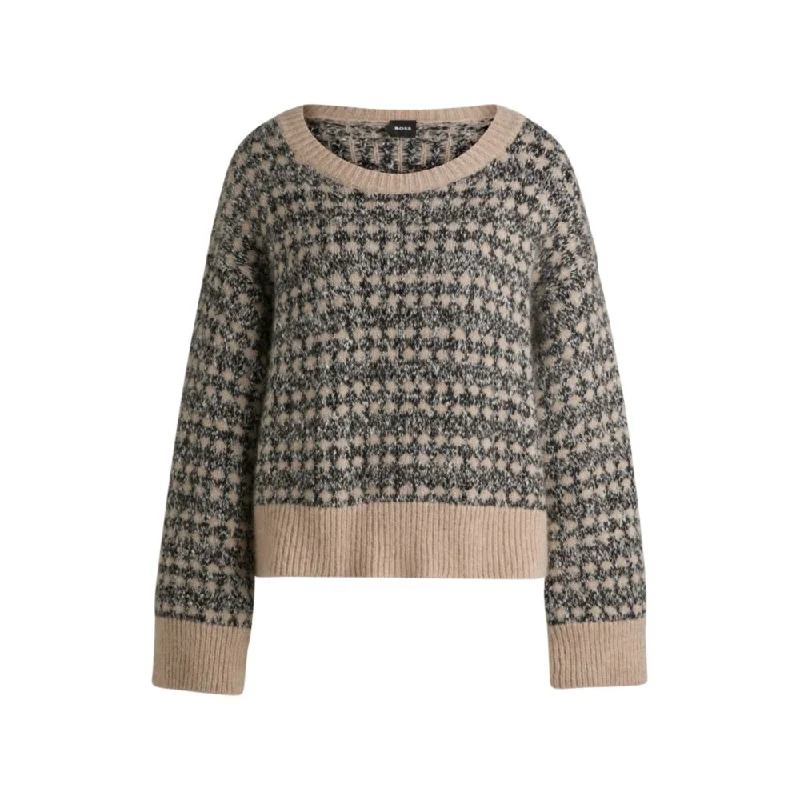 Simple Comfort Jacquard-knit sweater with three-colored yarn