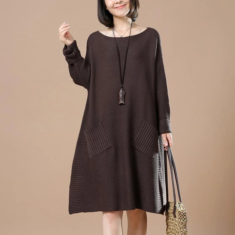 Minimal Comfort Chocolate oversized sweaters women winter dresses