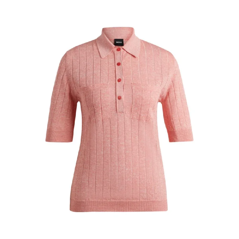 Cozy Chic Wear Knit polo in Linen-blend