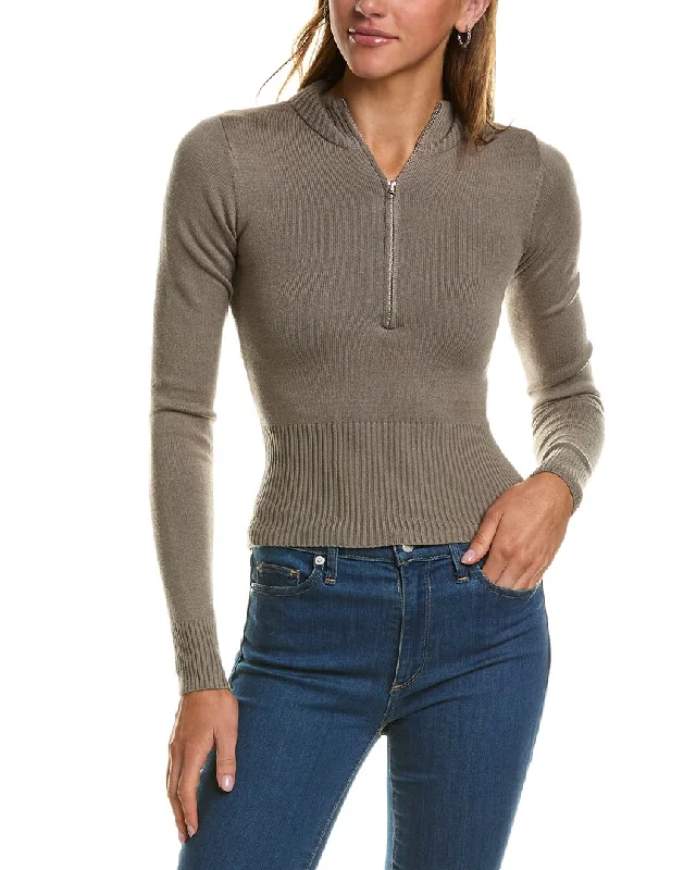 Urban Style Vintage Havana Slim Fit Knit 1/4-Zip Pullover