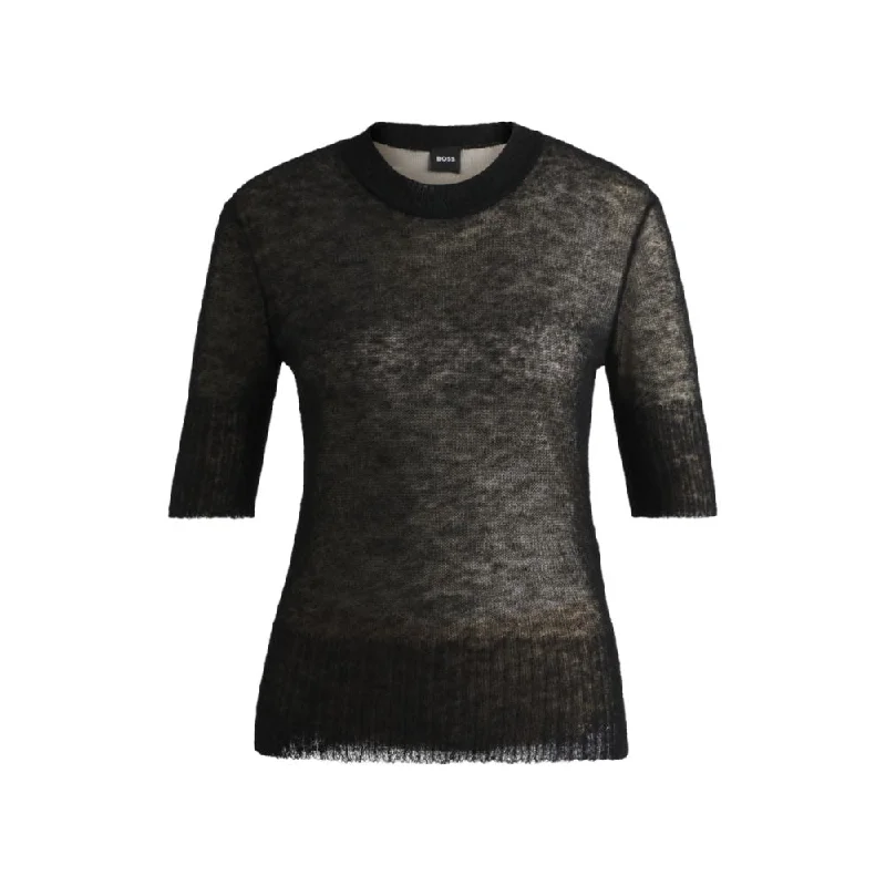 Comfortable Lifestyle Double-layer sweater in a textured-wool blend