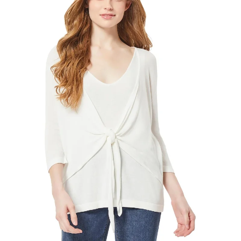 Light Fit Jones New York Womens Tie Front V-Neck Pullover Sweater