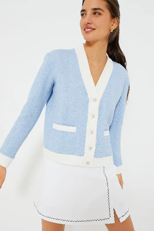 Relaxed And Casual Light Blue Cable Charley Cardigan