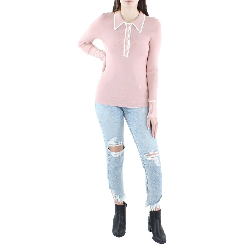 Cozy Knits Equipment Femme Womens Julianne Collared Ribbed Knit Pullover Sweater