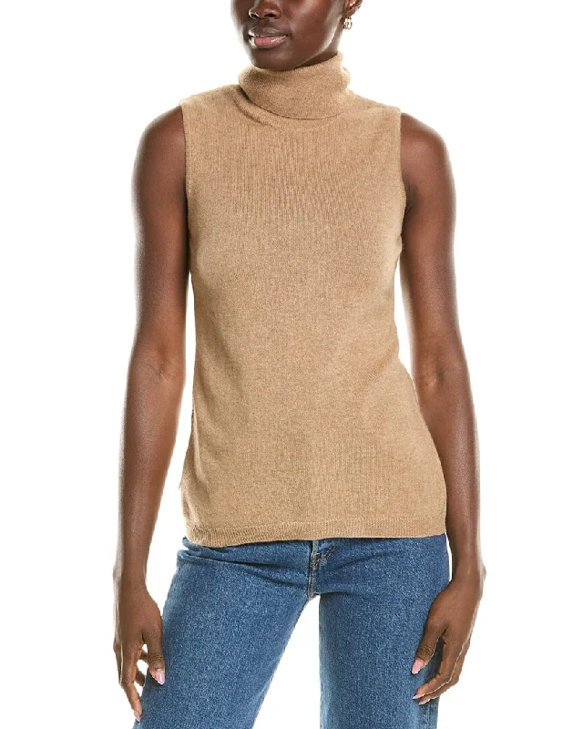 Relaxed Fashion Forte Cashmere Sleeveless Turtleneck Cashmere Sweater