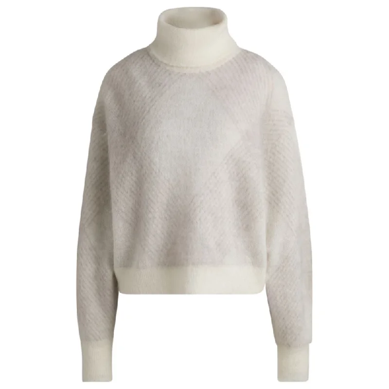 Elegant And Noble Argyle sweater in a textured-wool blend