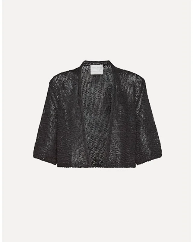 Boutique Recommendation Chic Sustainable Viscose Raffia Cardigan In Night