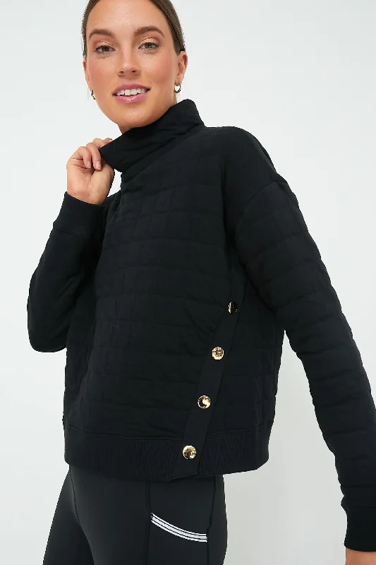 Easy-to-Wear Black Quilted Wright Funnel Neck