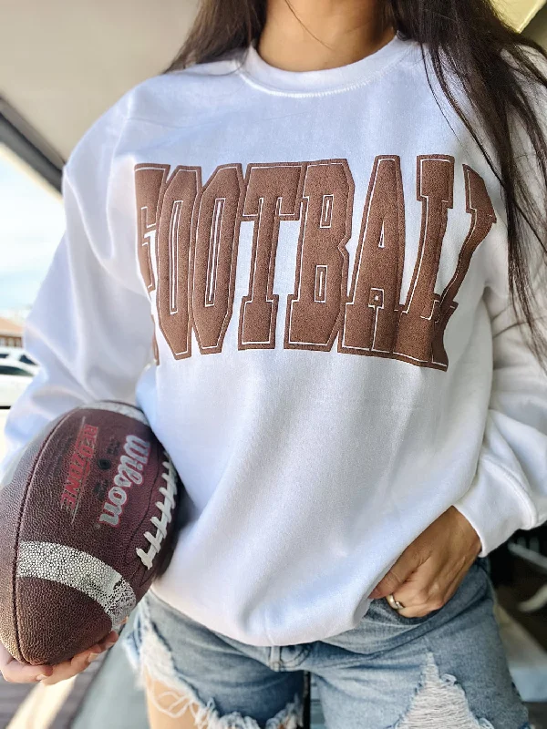 Comfortable Tops Puff Print Football Sweatshirt