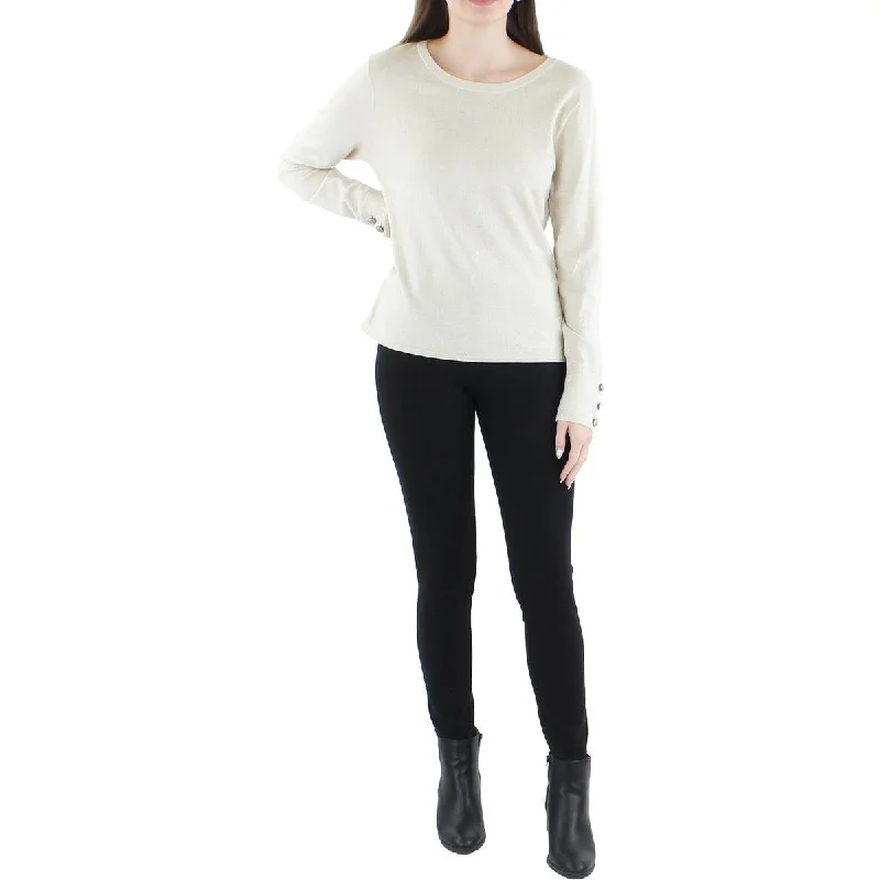 Exquisite Craftsmanship L'Agence Womens Ayan Knit Metallic Pullover Sweater