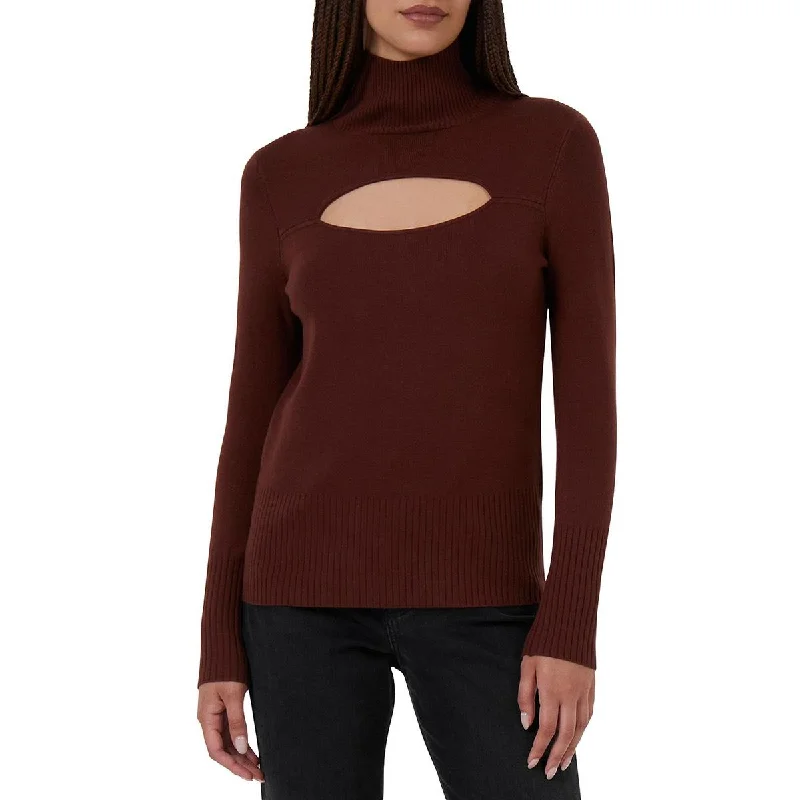 Comfortable Tops French Connection Womens Cutout Ribbed Trim Turtleneck Sweater