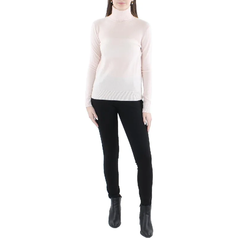 Cozy Dress Lauren Ralph Lauren Womens Cashmere Ribbed Trim Turtleneck Sweater