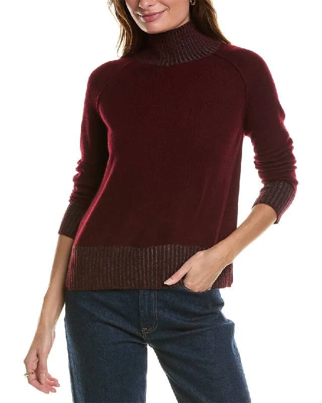 Warm Wear Forte Cashmere Plaited Turtleneck Cashmere Pullover