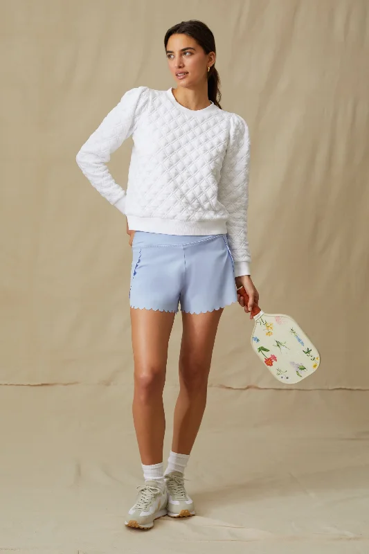 Casual Wear White Puff Sleeve Campbell Pullover