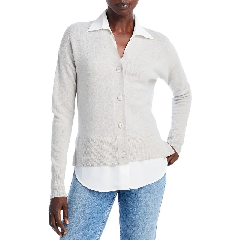 Carefree Style Private Label Womens Cashmere Split Hem Cardigan Sweater
