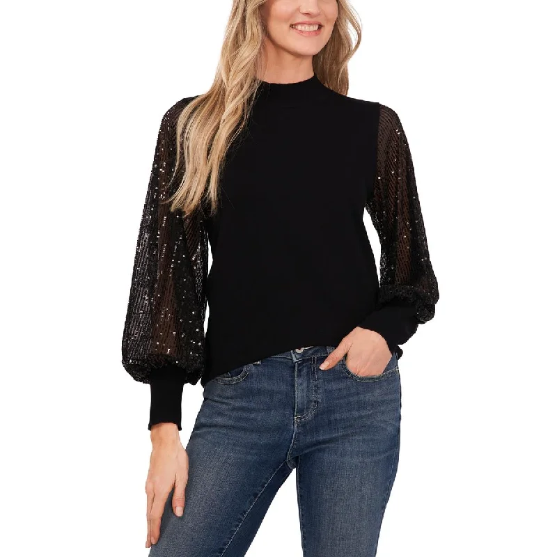 British Style CeCe Womens Cotton Sequins Pullover Sweater