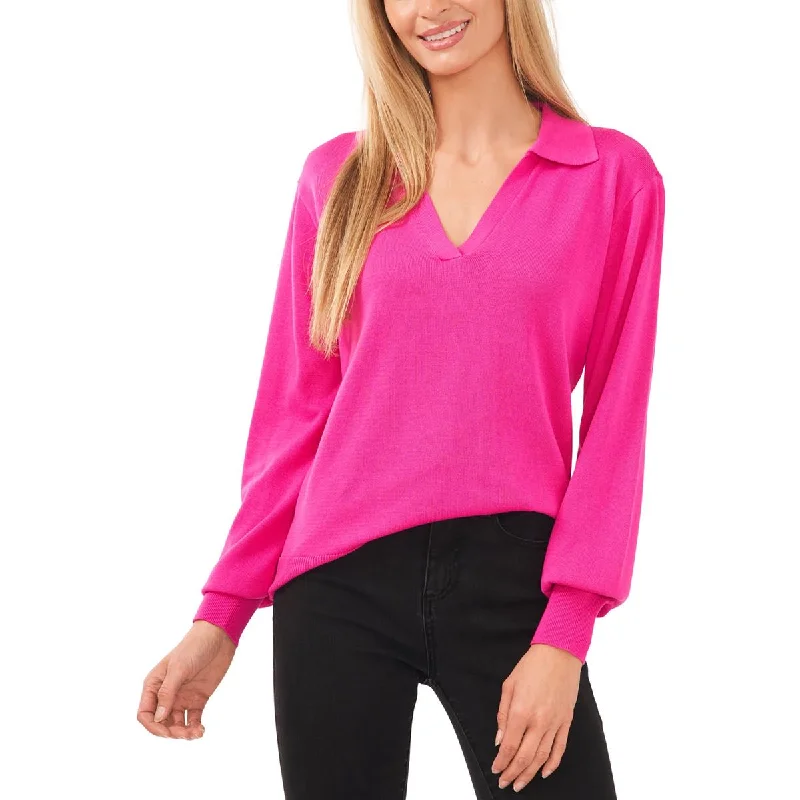 Advanced Customization CeCe Womens Cotton Blend Ribbed Trim Pullover Sweater