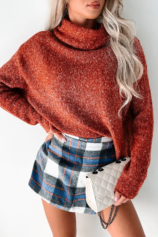 Luxury Temperament Call It What You Want Cowl Neck Sweater (Rust)