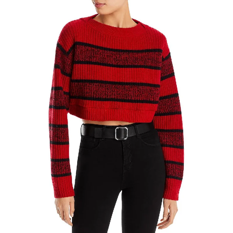 Fashion Touch RE/DONE Womens Wool Boatneck Crop Sweater