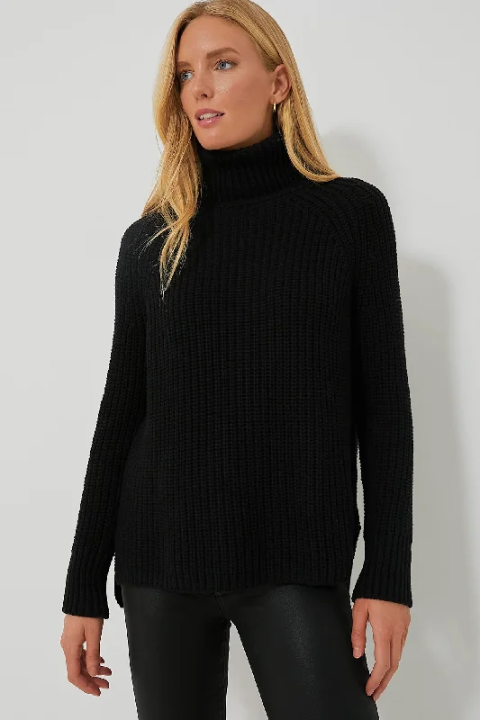 Youthful Black Shaker Turtleneck Sweater