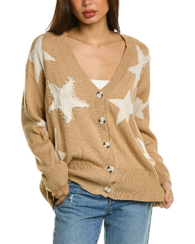 High Street Fashion Vintage Havana Star Jacquard Cardigan