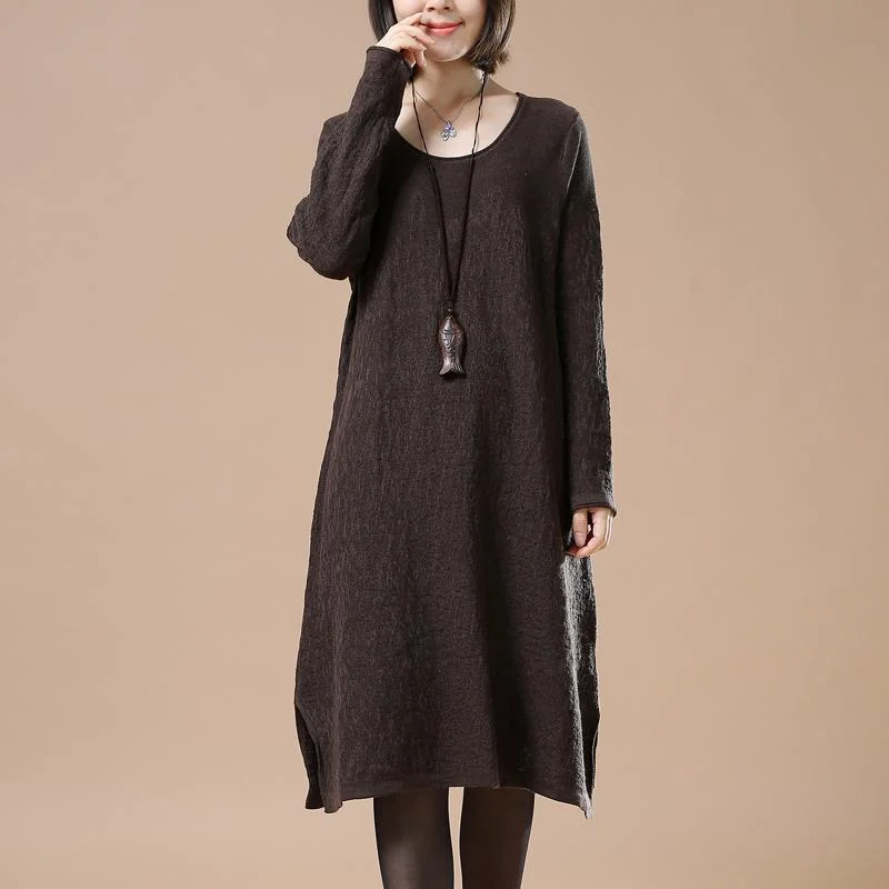 Classic Series Chocolate oversize women sweaters knit dresses