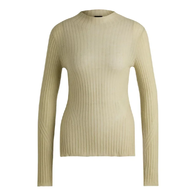 Knowledge And Elegance Wool-blend slim-fit sweater with side slits