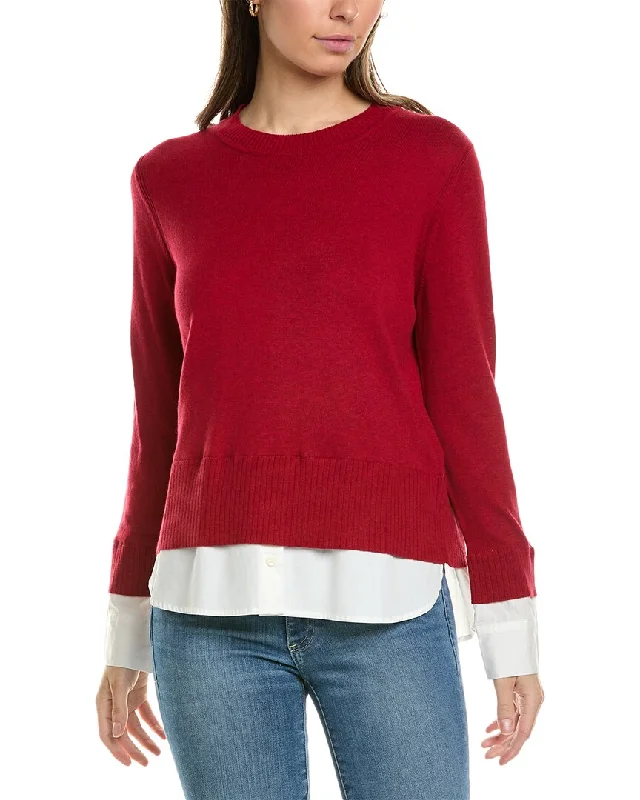 Timeless Style Alashan Cashmere Duet Shirttail Cashmere-Blend Sweater