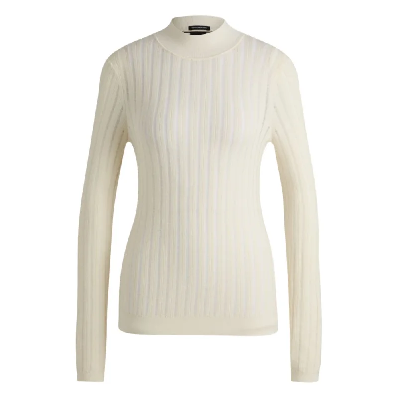 New Autumn And Winter Styles Wool sweater with structured stripes