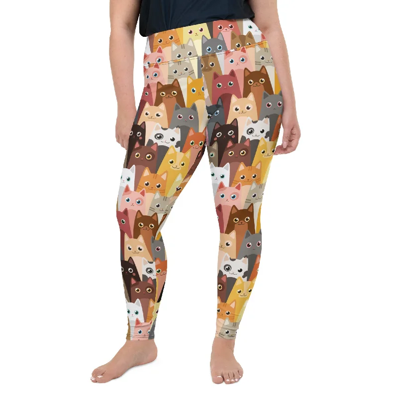 Must-have For Autumn And Winter Cartoon Cats Plus Size Leggings