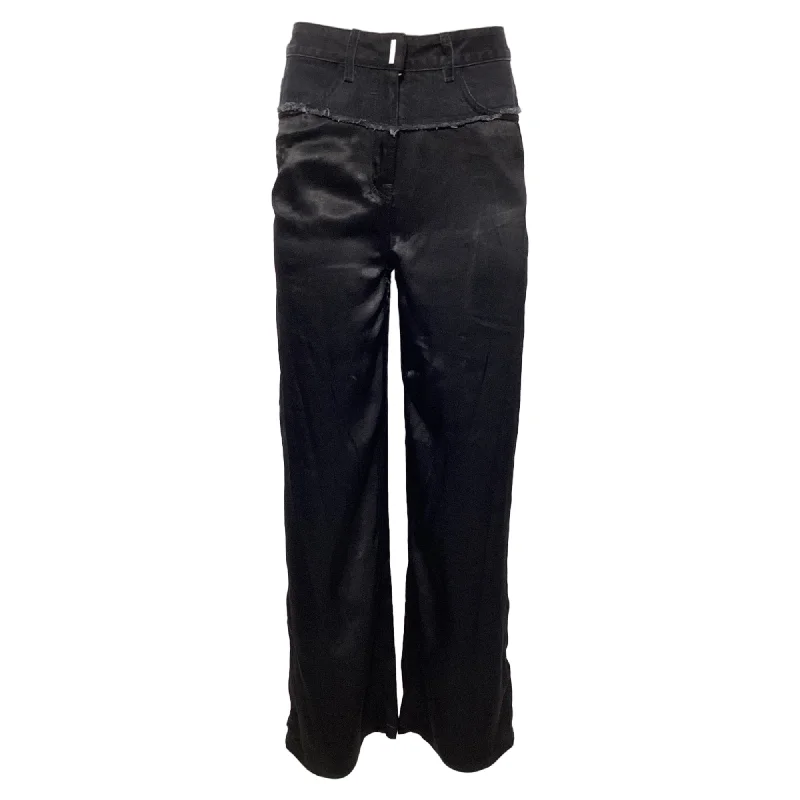 Classic Style Givenchy Layered Straight-Leg Trousers in Black Viscose and Cotton