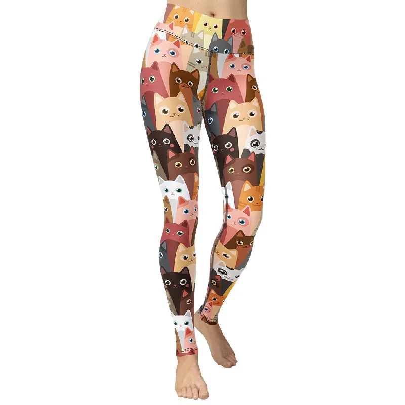 Perfect Tailoring Cartoon Cats Yoga Leggings