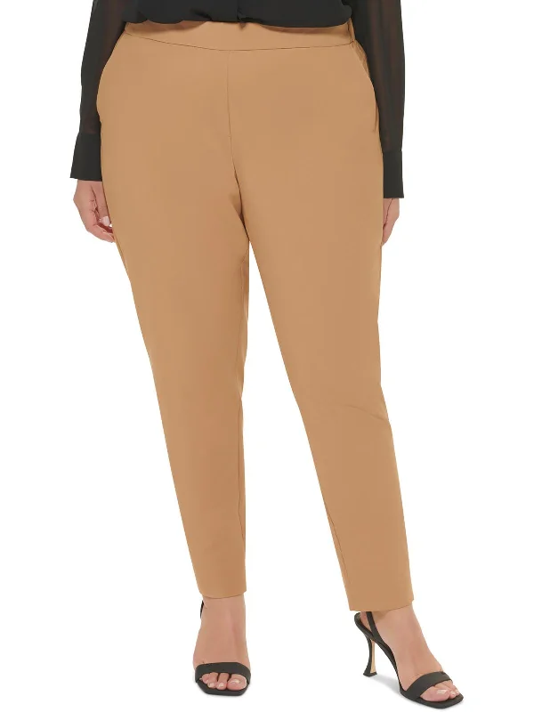 Luxury Style Plus Womens Straight-Leg Mid-Rise Ankle Pants
